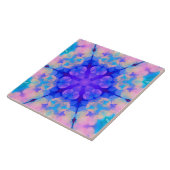 Blue & Pink Gradient Pastell Bubble Art Fliese (Seite)