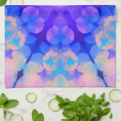 Blue & Pink Gradient Pastell Bubble Art Geschirrtuch (Gefaltet)