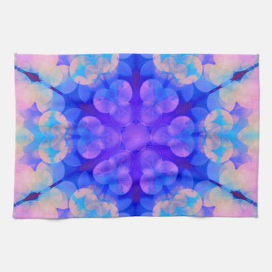 Blue & Pink Gradient Pastell Bubble Art Geschirrtuch (Horizontal)