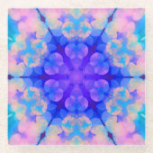 Blue & Pink Gradient Pastell Bubble Art Glasuntersetzer (Vorderseite)