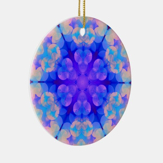 Blue & Pink Gradient Pastell Bubble Art Keramik Ornament (Rechts)