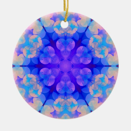 Blue & Pink Gradient Pastell Bubble Art Keramik Ornament (Vorne)