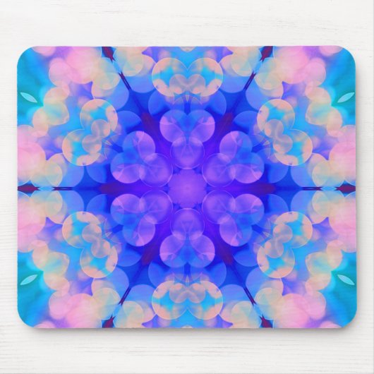 Blue & Pink Gradient Pastell Bubble Art Mousepad (Vorne)