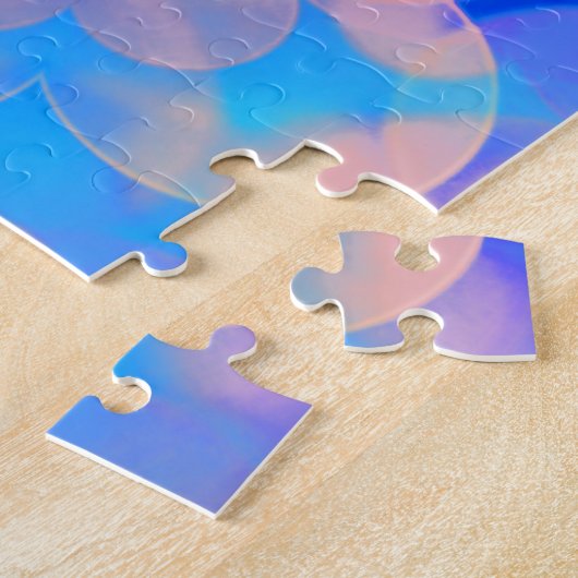 Blue & Pink Gradient Pastell Bubble Art Puzzle (Seite)