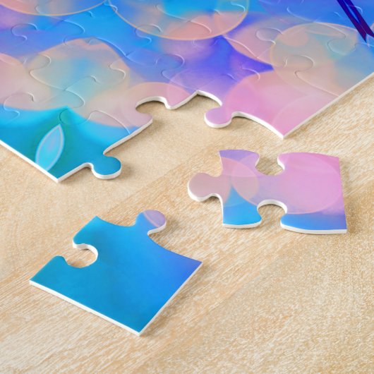 Blue & Pink Gradient Pastell Bubble Art Puzzle (Seite)