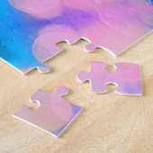 Blue & Pink Gradient Pastell Bubble Art Puzzle (Seite)