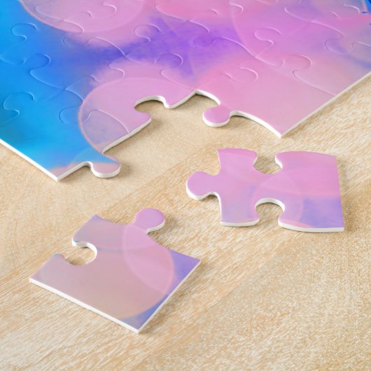 Blue & Pink Gradient Pastell Bubble Art Puzzle (Seite)