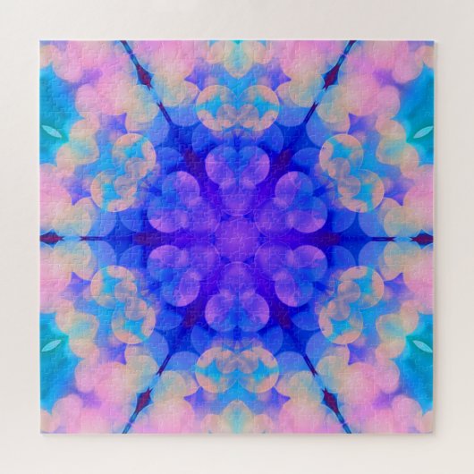 Blue & Pink Gradient Pastell Bubble Art Puzzle (Horizontal)