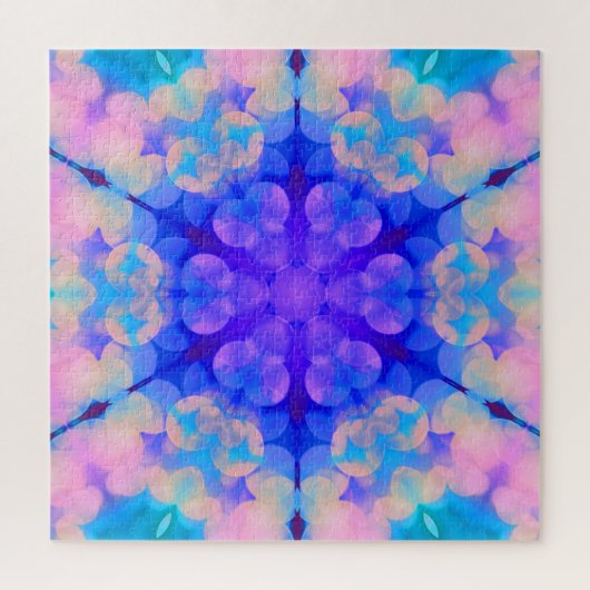 Blue & Pink Gradient Pastell Bubble Art Puzzle (Vertikal)