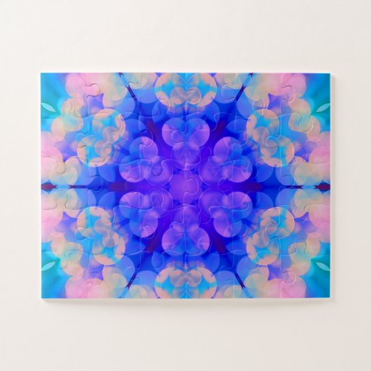 Blue & Pink Gradient Pastell Bubble Art Puzzle (Horizontal)