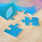 Blue & Pink Gradient Pastell Bubble Art Puzzle (Seite)