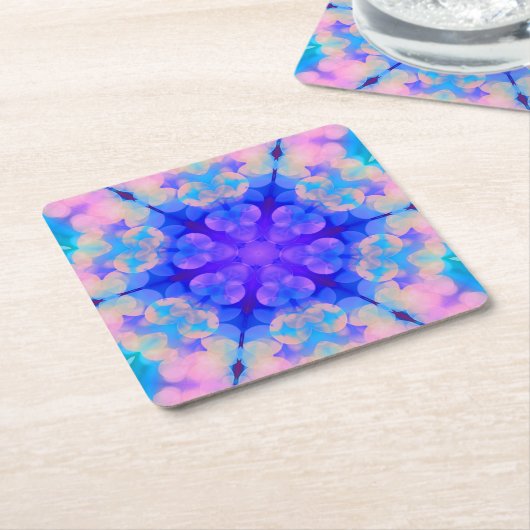 Blue & Pink Gradient Pastell Bubble Art Rechteckiger Pappuntersetzer (angewinkelt)