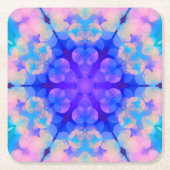 Blue & Pink Gradient Pastell Bubble Art Rechteckiger Pappuntersetzer (Vorderseite)