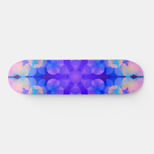 Blue & Pink Gradient Pastell Bubble Art Skateboard (Horizontal)
