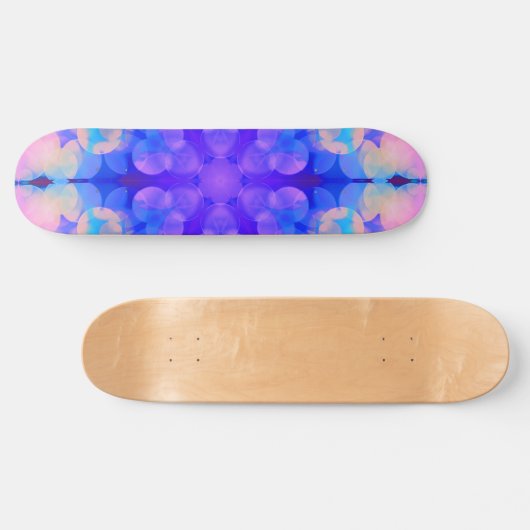 Blue & Pink Gradient Pastell Bubble Art Skateboard (Horizontal)