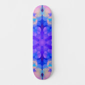Blue & Pink Gradient Pastell Bubble Art Skateboard (Vorderseite)