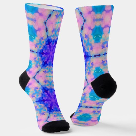Blue & Pink Gradient Pastell Bubble Art Socken (Gewinkelt)