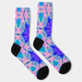 Blue & Pink Gradient Pastell Bubble Art Socken (Rechts)