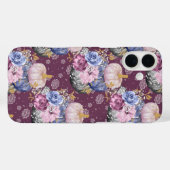 BLUE PINK GRAY HALLOWEEN PUMPKINS & BLUME Case-Mate iPhone HÜLLE (Rückseite (Horizontal))