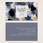 Blue Pink Gray Monogram Modern Business Card (Vorne & Hinten)