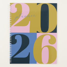Blue Pink Green Bold Year Color Block Planner Planer
