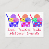 Blue Pink Green Red Ice Creme Gelato Visitenkarte (Rückseite)