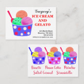 Blue Pink Green Red Ice Creme Gelato Visitenkarte (Vorne/Hinten)