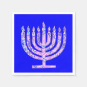 Blue Pink Hanukkah Menorah 4Hannah Serviette (Vorderseite)