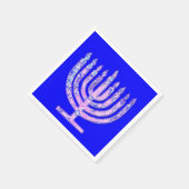 Blue Pink Hanukkah Menorah 4Hannah Serviette (Ecke)
