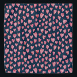 Blue & Pink Heart Bandana Halstuch<br><div class="desc">Watercolor Pink Heart Design auf dunkelblauem Hintergrund. Andere Farben sind verfügbar. Bitte kontaktieren Sie mich für die Anpassung und spezielle Anfragen. c) Zoe Chapman Design</div>