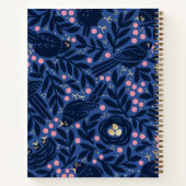 Blue & Pink Illustriert Bird Dankesblatt Notizblock (Rückseite)