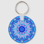 Blue Pink Kaleidoscope Keychain Schlüsselanhänger (Vorderseite)