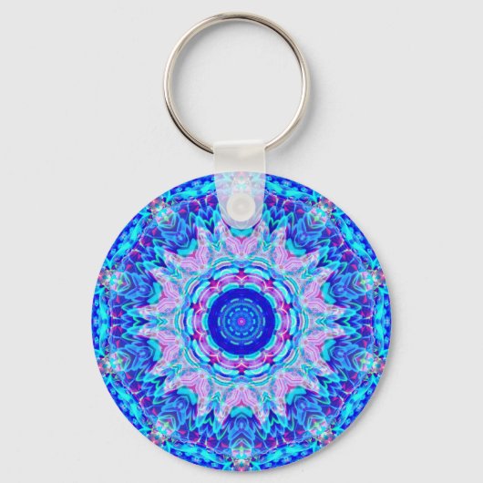 Blue Pink Kaleidoscope Keychain Schlüsselanhänger (Vorderseite)