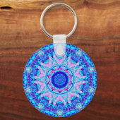 Blue Pink Kaleidoscope Keychain Schlüsselanhänger (Vorderseite)