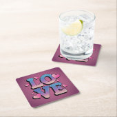 Blue Pink LIEBE Lila Untersetzer Set (Vor Ort)