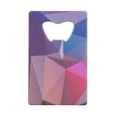 Blue Pink Lila Abstrakte Pyramide Kunst Kreditkarten Flaschenöffner (Rückseite)