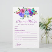 Blue Pink Lila Blumenberatung und Wunschkarte (Stehend Vorderseite)