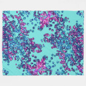 Blue Pink Lila Glittery Confetti Fleecedecke (Vorderseite (Horizontal))