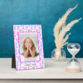 Blue Pink Lila Linked Hearts Gerahmtes benutzerdef Fotoplatte (Seite)