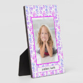 Blue Pink Lila Linked Hearts Gerahmtes benutzerdef Fotoplatte (Seite)