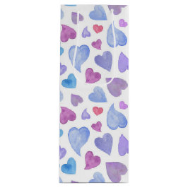 BLUE PINK LILA WATERCOLOR HERZEN GESCHENKTÜTE FÜR WEINFLASCHEN