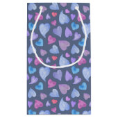 BLUE PINK LILA WATERCOLOR HERZEN KLEINE GESCHENKTÜTE (Rückseite)