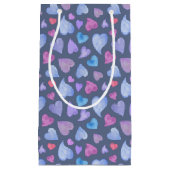 BLUE PINK LILA WATERCOLOR HERZEN KLEINE GESCHENKTÜTE (Vorderseite)