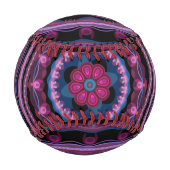 Blue Pink Lilac Mandala Baseball (Rückseite)