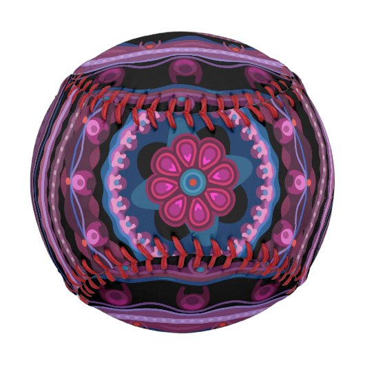 Blue Pink Lilac Mandala Baseball (Vorderseite)