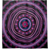 Blue Pink Lilac Mandala Duschvorhang (Vorderseite)