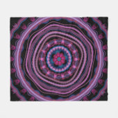 Blue Pink Lilac Mandala Fleecedecke (Vorderseite (Horizontal))