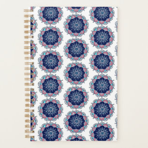 Blue Pink Mandala Pattern Boho Planer