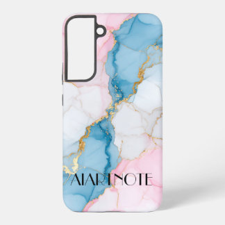 Blue Pink Marble with Gold Veins – Elegant Design Samsung Galaxy Hülle