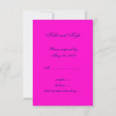 Blue Pink Monogram Wedding RSVP Karten (Rückseite)